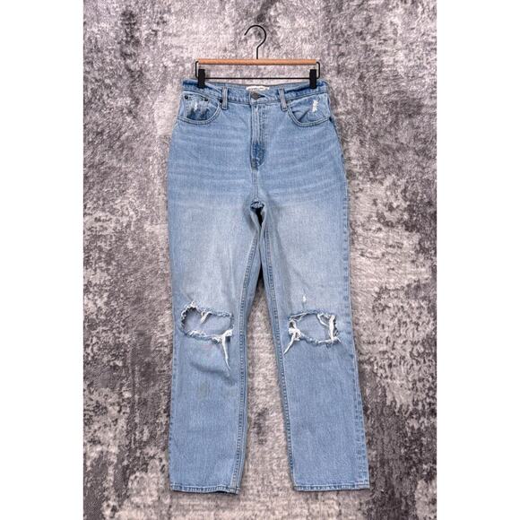 Abercrombie & Fitch Jeans 29 / 8 Womens Curve Love 90s Straight Distressed - Picture 1 of 8